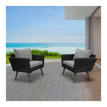 Rta Products Llc DUKAP Outdoor Kotka 2 Piece Wicker Patio Seating Set W/ Cushions O-DK-P01-A